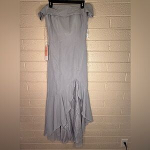 JJs House Gray Off-Shoulder Maxi dress
